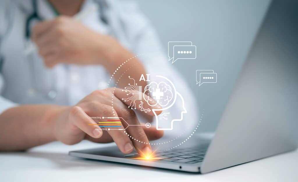 AI-powered EHR software streamlining clinical workflows.