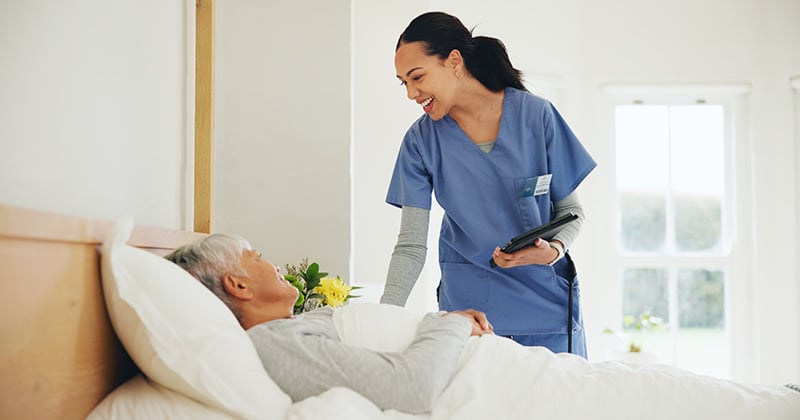 Healthcare professional using telehealth technology to consult with a patient.
