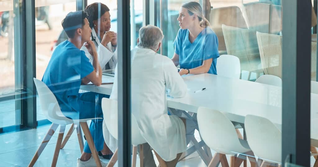Medical team leveraging technology to streamline workflows.