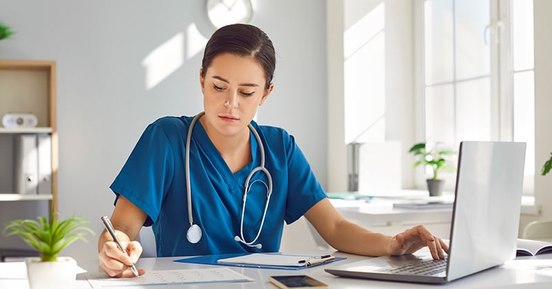 Telemedicine session connecting a patient and a healthcare provider.